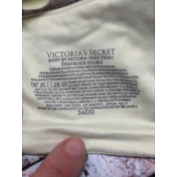 Victoria's Secret 36DD Lined Demi Bra Pink and Yellow Lightly Padded Underwire - Picture 2 of 3